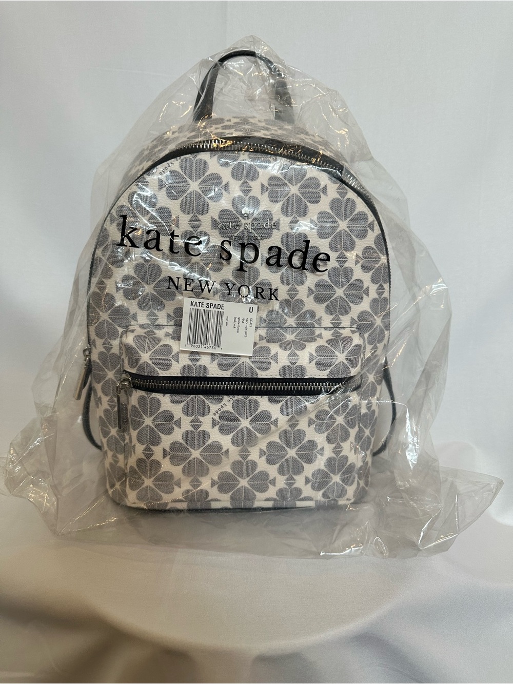 kate spade Navy Multi (403) Spade Flower Backpack with Front Zip Pocket (KG483)